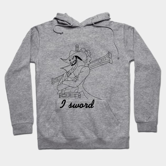 Dracule Mihawk - I sword (black) Hoodie by AnyMEmdq